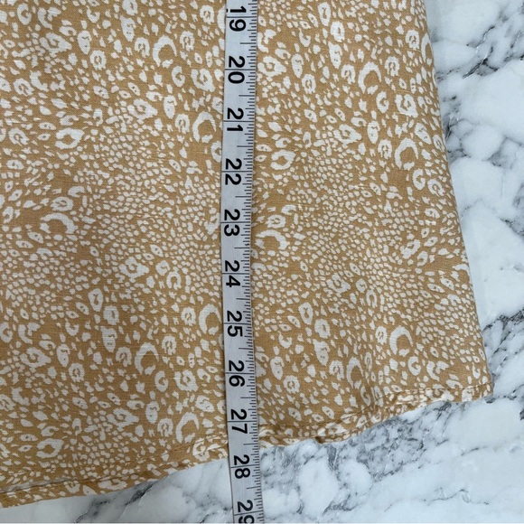 Gap Halter-Neck Mini Dress Linen Cotton Blend Tan Cheetah Print Y2K Size 14 - Picture 7 of 10